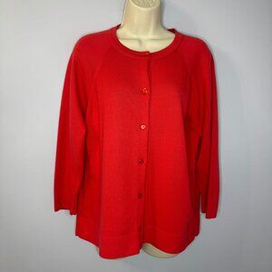 Pendlenton Red Cotton Button Front Cardigan Women’s Size: XL